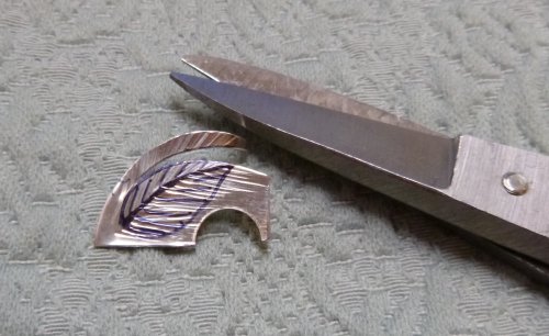 Judy Larson's Making TIny Leaves - , Metalwork, Cutting, Cutting Tool, Cutters, Texturing, Use metal shears to cut the leaf shapes out.